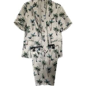 Mage Male Tropical Shorts Suit w/ Tie Men’s Size Large NWT